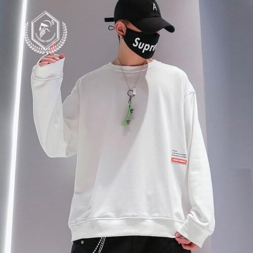 Men Fashion Loose Print Casual Pullover Hip Hop Sweatshirts