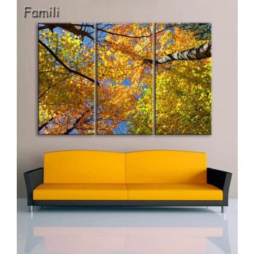 3Pieces Hot Unframed Canvas Painting Modern Oil Painting Canvas Pictures Autumn Landscape Wall Pictures for Room Modular Picture