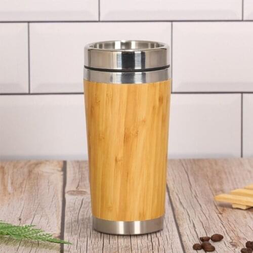 Stainless Steel Liner Tumbler Wooden Insulated Coffee Tea Mug Travel Camping Cup Thermos Bottle with Lid M29 21 Dropship