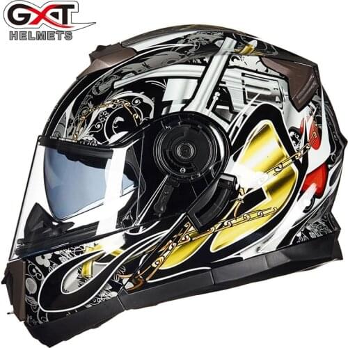 NEW GXT 160 Flip Up Motorcycle Helmet Double Lense Full Face Helmet Casco Racing Capacete