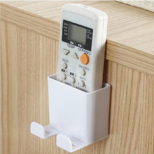 New 1PC Wall Mounted Organizer Storage Box Remote Control Air Conditioner Storage Case Mobile Phone Plug Holder Stand Container