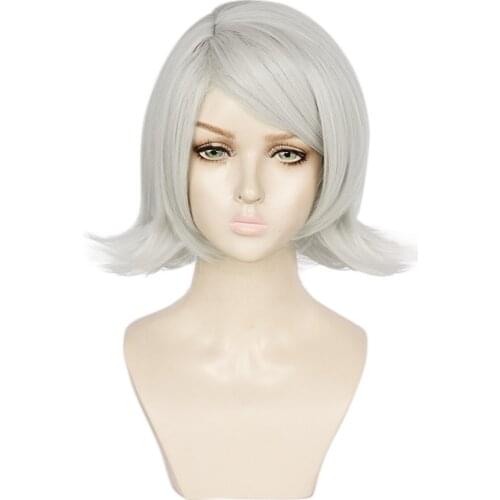 Danganronpa Kimura Seiko Short Wig Cosplay Costume Dangan Ronpa Heat Resistant Synthetic Hair Women Wigs + Wig Cap