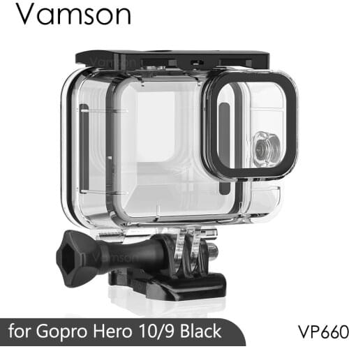 Vamson Underwater Waterproof Case for GoPro Hero 9 Black Diving Protective Cover Housing Mount for Go Pro 9 Accessory