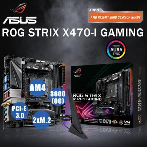 Socket AM4 ASUS ROG STRIX X470-I GAMING Motherboard DDR4 3600(OC) PCI-E 3.0 M.2 USB3.1SATA 3 HIFI Placa-mãe Desktop AMD X470 New