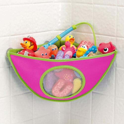 Kids Bath Toys Organizer Storage Bag With Suction Cup Bathroom Waterproof Bathing Toys for Children Collection Hanging Wall Bag