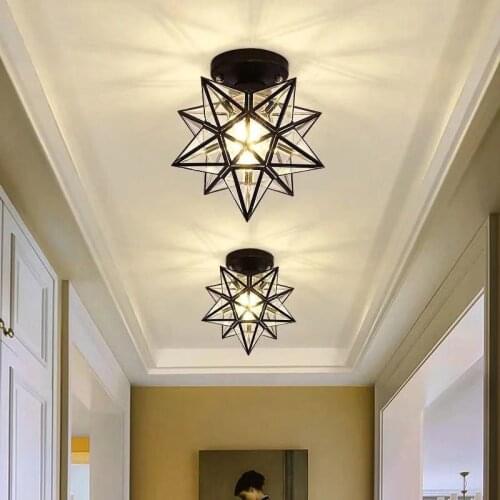 Led modern crystal ceiling lamp corridor chandelier living room bedroom kitchen terrace lighting living room Pentagram