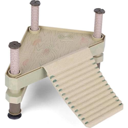 Reptile Terrarium Reptiles Floating Platform Pier with Ramp Ladder Terrarium Tank Ornament Ramp Ladder Basking Floating Platform