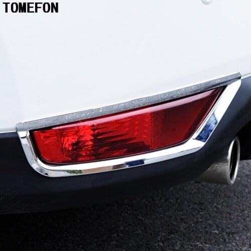TOMEFON 2pcs For Mazda CX-5 2017 2018 ABS Chrome Rear Fog Light Lamp Cover Foglight Molding Car Exterior Accessories Trim