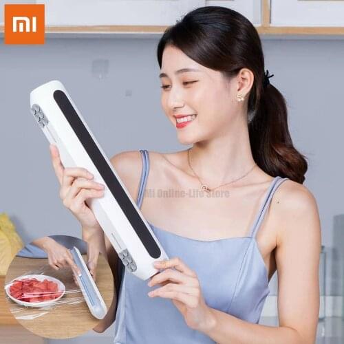 New Xiaomi Youpin Cling Film Cutting Box Wall-mounted Suction Cup Adjustable Plastic Wrap Cutter Home kitchen Food Storage