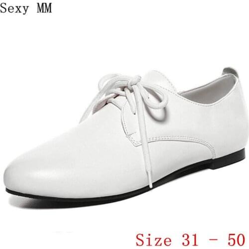 Women Oxfords Shoes Loafers Flats Woman Casual Flat Shoes Small Plus Size 31 - 50