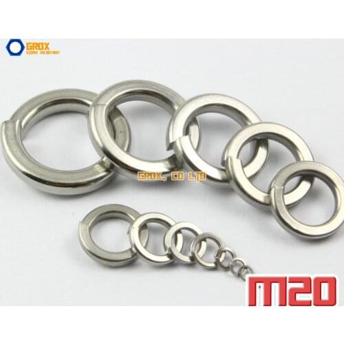 10 Pieces M20 304 Stainless Steel Spring Washer Split Lock Washer