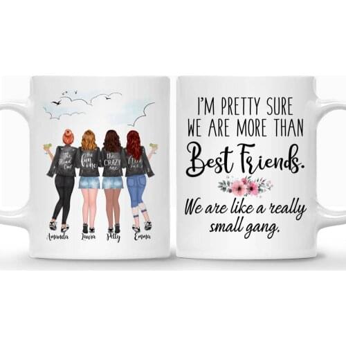 3/4 Girls Best Friends Personalized Mug Gift Coffee Mug Custom Made Cups 11/15 oz RR2069
