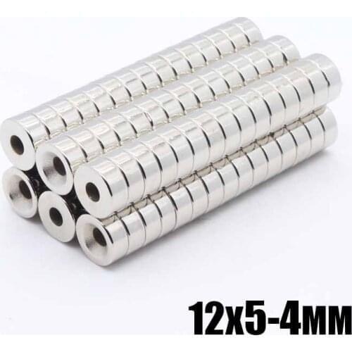 50PCS 12x5-4 mm Super Strong Round Neodymium Countersunk Ring Magnets 12 mm x 5 mm Hole: 4 mm Rare Earth N35