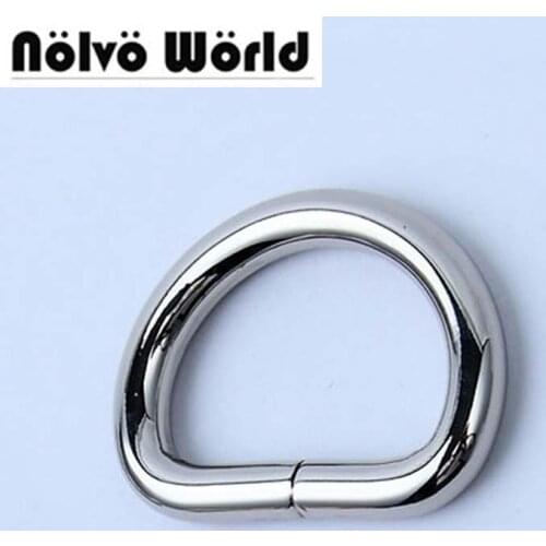50pcs 5mm thick inner 2.5cm 1 inch polished inside silver opened d ring belt buckle,zinc alloy hardware metal d-ring