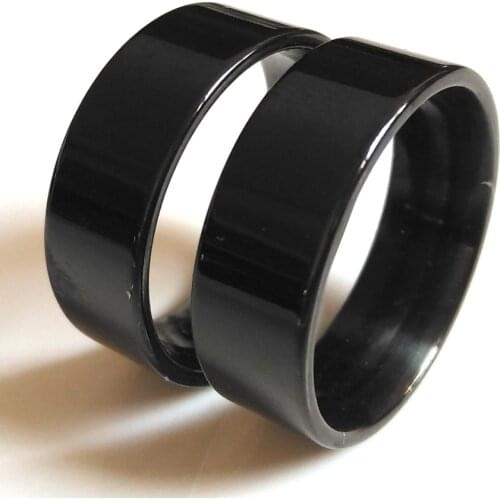 50pcs New Arrival High Quality Comfort-fit 8MM Black Band Ring Size 17-21mm Stainless Steel Trendy Rings Xmas Gift Favor