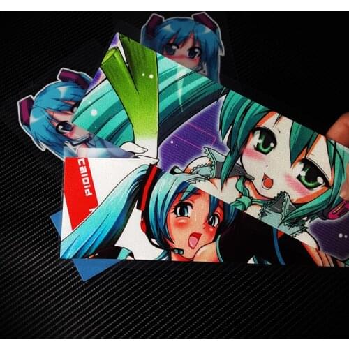 Car Styling Vinyl Tape Cartoon Anime Quadratic Element Girl Motorcycle Bike Laptop Sticker Decals