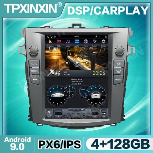 Tesla IPS Screen For Toyota Corolla 2007 2008 -2013 Android 9 Car Radio Multimedia Video DVD Player Navigation HeadUnit GPS 2din