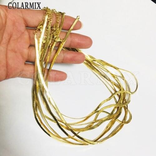 10pcs snake chain necklace accessories fashion jewelry for women gold filled chain for women snake necklace mix size 9647