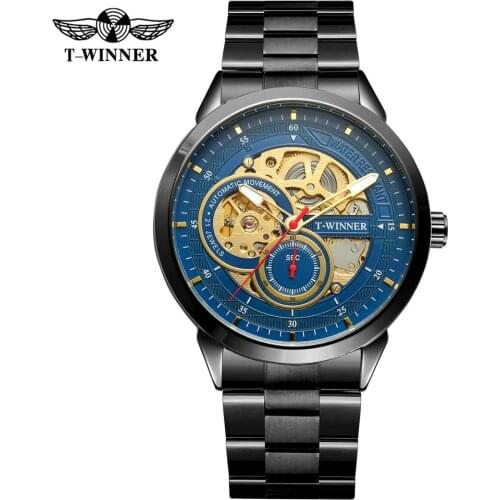 WINNER Brand Latest Stylish Mens Watch Luxury Business Dress Full Automatic Men Skeleton Mechanical Wrist Watches