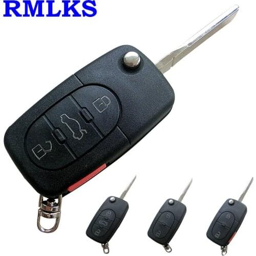 2 3 4 Buttons Folding Flip Car Remote Key Shell HU66 Blade HAA For Audi A2 A3 A4 A6 A8 TT CR2032 CR1616 Fob Blank Case