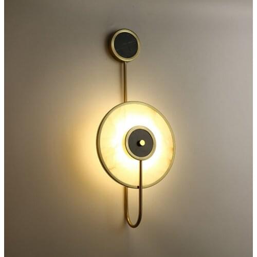 Tiooka Chinese Style Living Room Decor Marble Wall Lamp 10W Creative Luxury Copper Wall Sconese Light for Hotel Villa Stair Lamp