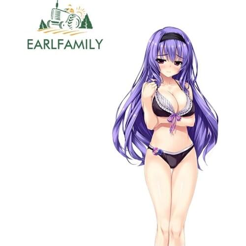 EARLFAMILY 13cm x 6.3cm for Sexy Anime Girl Car Stickers Motorcycle Decal Waterproof Campervan Decals Laptop Car Refrigerators