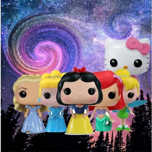FUNKO POP Snow White Cinderella Tinker Bell Ariel Action Figure Cute Model Toys for Kids Birthday Gift