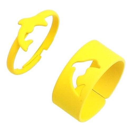 2 Piece/set Ins Candy Coated Dolphin Animal Knuckle Minimalism Finger Piercing Rings Trendy Korean Fashion Women Party Jewelry