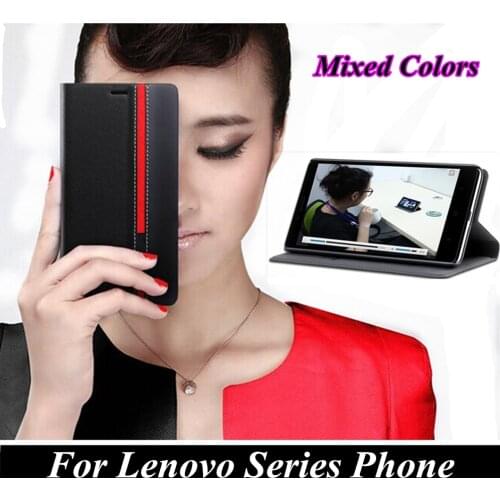 Wallet Stand leather case Mixed color Phone cover for Lenovo A319 A806 A2010 A5000 A6000 A7000 A7010 S60 S650 S660 S580 S90