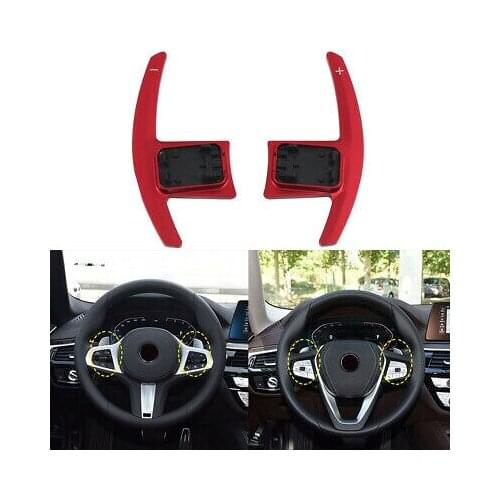 Red Aluminum Alloy DSG Paddle Shifters Extensions 2pcs For BMW X3 G01 2018-2020