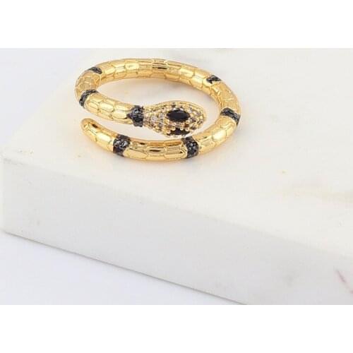 Fashion Metal Gold Animal Charming Ring for Women Exquisite Cubic Zirconia Finger Ring Copper Gold Jewelry Gift