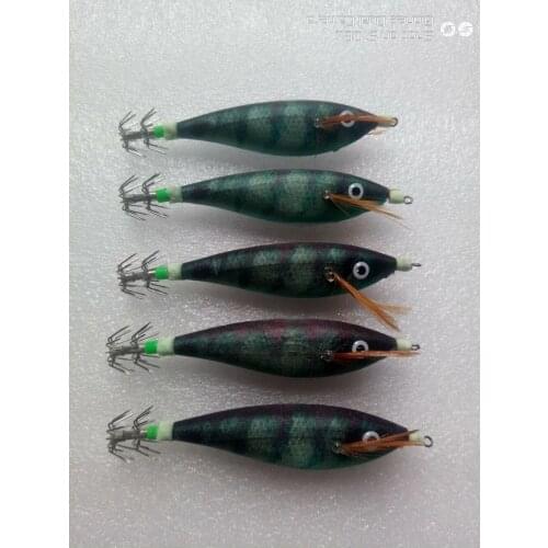 Mr octopus 100pcs Squid Jigs , squid hook ,wood shromp/ luminous ,fishing lure, tackle .10cm,14g. hard lure ,lure jigs ,bait