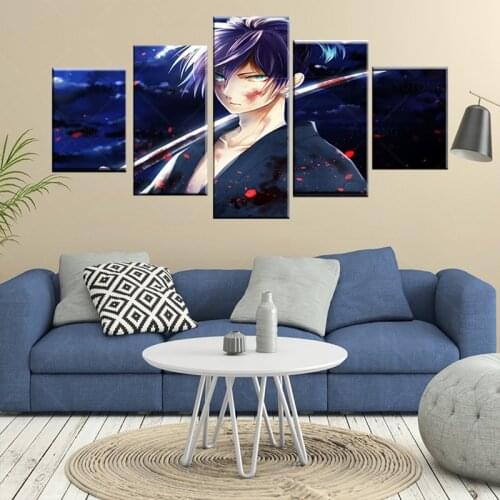 Wall Art Canvas Paintings 5 Pieces Noragami Yato Yukine Home Decor Picture Hd Prints Modern Poster For Bedroom Modular Framed