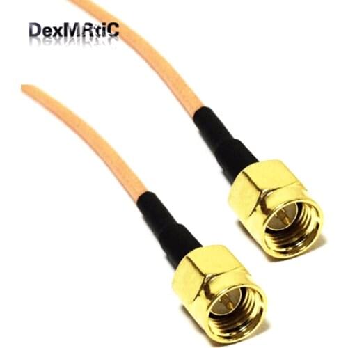 New SMA Male Plug Connector Switch SMA Male Plug Convertor RG316 Cable 15CM 6" Adapter
