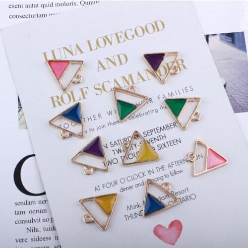 20pcs/lot New Arrival Charms Pendant Zinc Alloy Enamel Geometry Hollow Triangle Charms Pendant For Jewelry Making