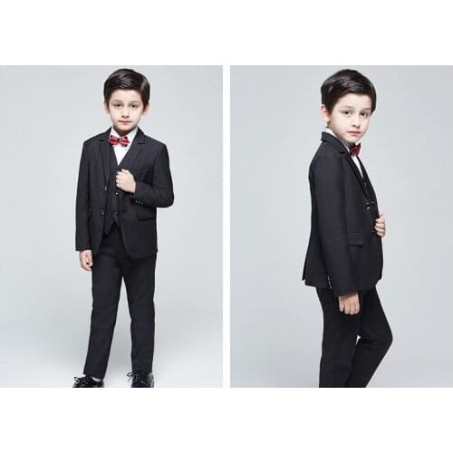2019 Formal Children Suit Big Boys Suits Kids Blazer Boys Suit For Wedding Boys party Clothes Blazer+Pants+shirt+vest+tie