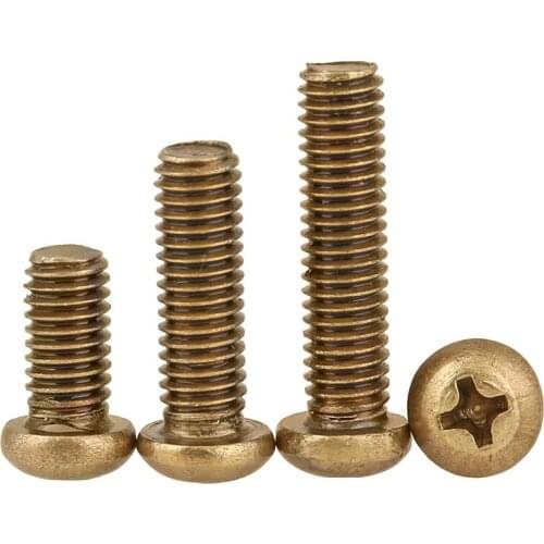 Factory Direct GB818 Copper Round Head Cross Machine Tooth Screw Pan Head Screw Copper Head Screw M5M6 20PCS