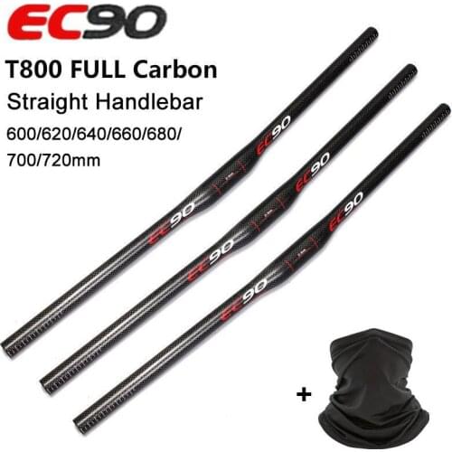 EC90 Bike Flat HandleBar T800 Full Carbon Fiber Straight MTB Bike Handle Bar 31.8*600/620/640/660/680/700/720mm Bicycle Parts