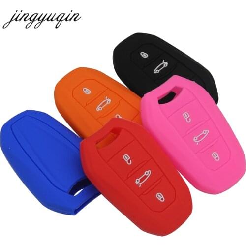 Jingyuqin 30pcs Silicone Remote key Case Cover For Citroen C5 C6 C4L CACTUS C3XR DS6 DS5L Elysee Peugeot 2008 3008 508 4008 408
