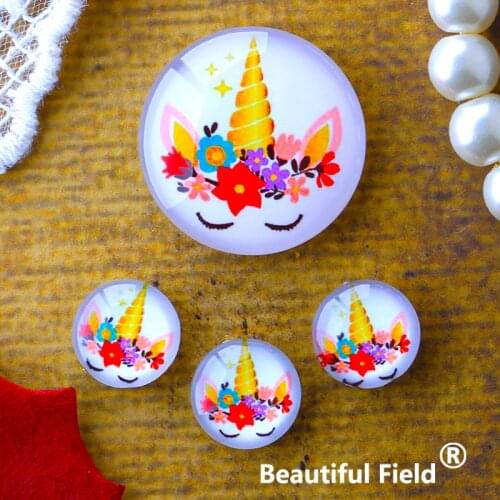 12mm 25mm 14mm 16mm 18mm 20mm Photo Glass Cabochons Round Cameo Set Handmade Settings 30mm Unicorn BA11513996