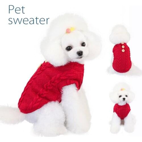Pet Sweater Dog Clothes Autumn and Winter New Woolen Cotton Vest Pet Clothes Small Dog Clothes Dog Sweaters for Small Dogs