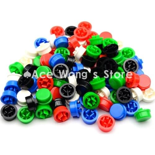 A24 Switch Tact Cap applied Tactile Push Button Switch Momentary 12 * 12 * 7.3MM (black red yellow blue white)