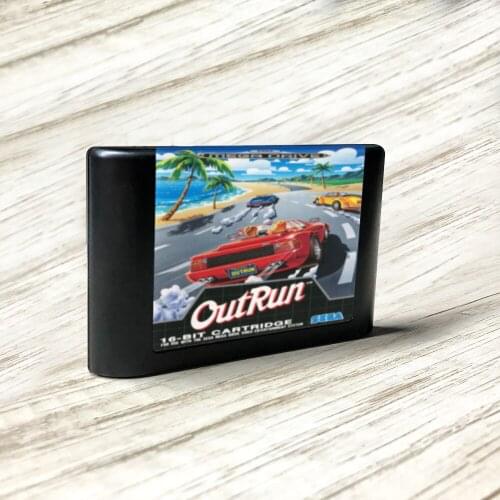 OutRun - EUR Label Flashkit MD Electroless Gold PCB Card for Sega Genesis Megadrive Video Game Console