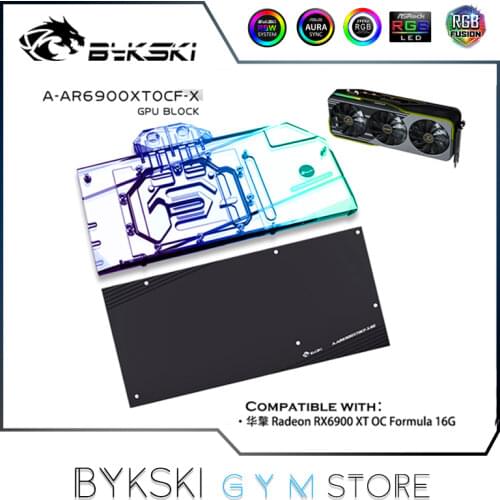 Bykski VGA Water Block For ASROCK Radeon RX6900XT OC Formula 16G GPU Card / Full Cover Copper Cooling Radiator / A-AR6900XTOCF-X