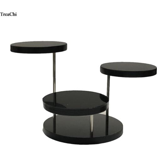 Rotating 3 Layer Acrylic Ring Jewelry Display Shelf Round Necklace Earring Ring Organizer Showcase Cufflink Holder Rack Stand