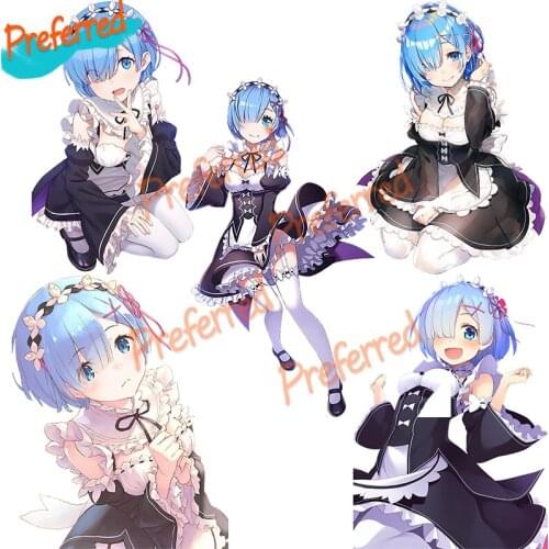 High Quality RE:ZERO Lovely Rem Stickers for Car Window Wiper Decals Cartoot Character Anime Vinyl Sticker