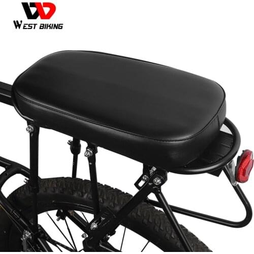 WEST BIKING Bike Rear Saddle PU Leather Thickness Elastic Sponge Soft MTB Road Cycling Seat Pad Rack Cushion Bicycle Saddle