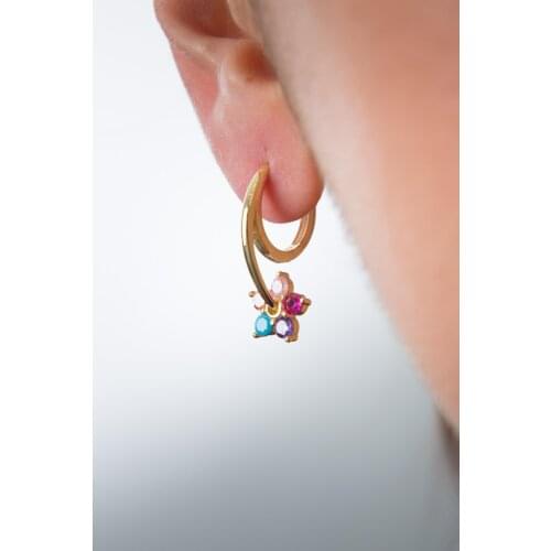 Womens Colorful Leaf Flower Pattern 925 Sterling Silver Earrings Elegant Design Pleasing Appearance Quality Product Convenient 2021 Trend Style Fashion new