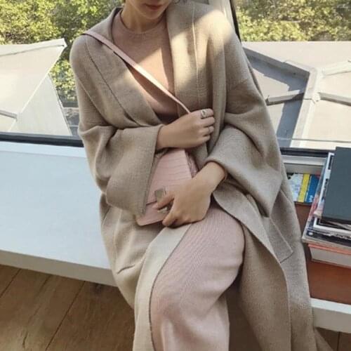 Autumn Long Cardigans Women Casual Long Knitted Cardigan Vintage Loose Oversized Sweater Coat 2021 Korean Ladies Sweaters Jacket