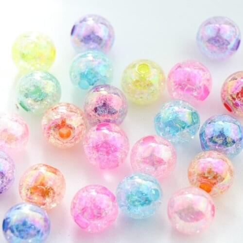 10pcs 16mm Rainbow AB Color Acrylic Beads Round Loose Beads Spacer Beads For Jewelry Making DIY Bracelet Necklace